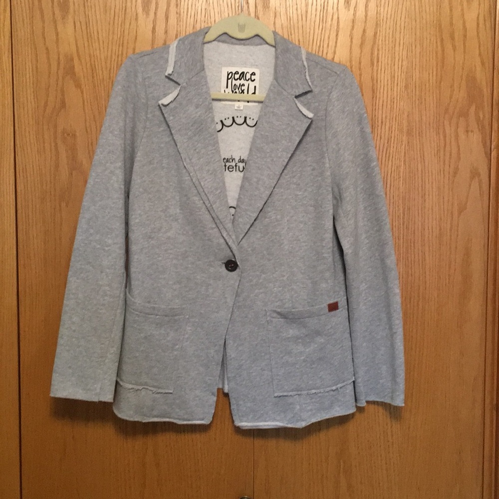 Peace Love World one button blazer.